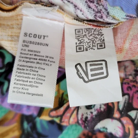 Scout Italy Cinch Drawstring Backpack Psychedelic Ocean Narwhal Squid Pool Bag - Picture 14 of 15